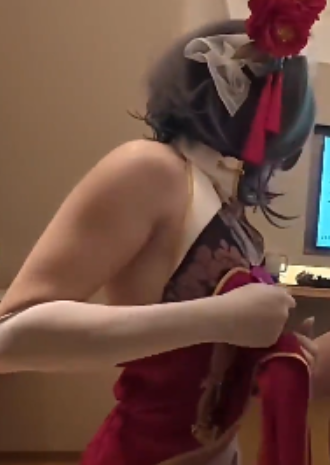 墨墨柴郡旗袍TS伪娘1V1.14G百变妖娆